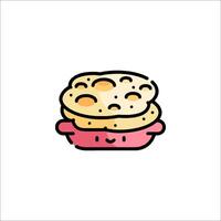 A cute little pancake with a smile on it vector