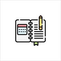 A notebook and pencil icon on a white background vector