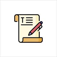 A document with a pen and paper icon vector