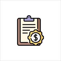 A clipboard with a dollar sign and a check mark vector
