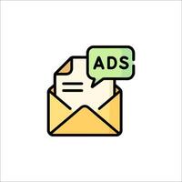 Ads email envelope icon vector