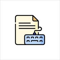 A document with a keyboard icon vector