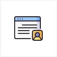 A person is looking at a computer screen with a person icon vector