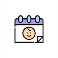 A calendar icon with a smiling face vector
