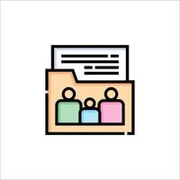 A folder icon with people inside vector