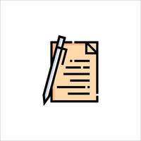 A pen and paper icon on a white background vector
