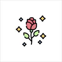 A rose with stars and a heart vector