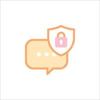 A speech bubble with a lock icon vector
