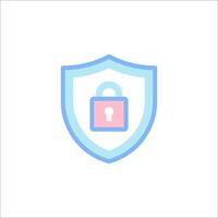 A shield with a lock on it vector