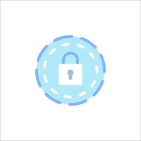 A blue circle with a lock on it vector