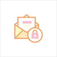 An email envelope with a padlock icon vector