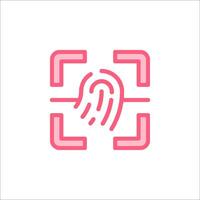 A pink icon with a fingerprint on it vector