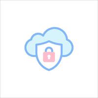 Cloud security icon with padlock vector