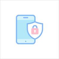 A phone with a padlock on it vector