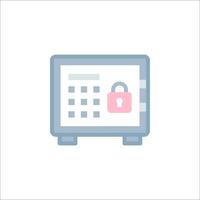 A flat icon of a safe with a padlock vector