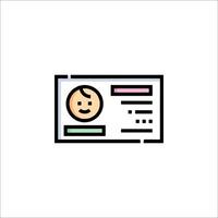 A person's face on a document icon vector