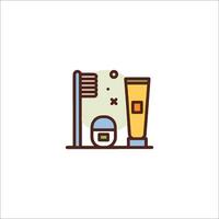A toothbrush and toothpaste icon vector