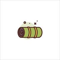 A green roll of toilet paper on a white background vector