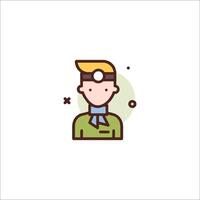 A doctor icon with a bandanna on his head vector