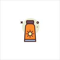 A bottle of orange juice with a sun on it vector