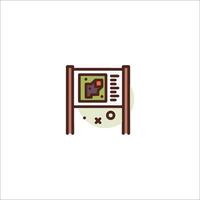 A simple icon of a computer monitor with a computer screen vector