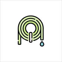 A green and black logo with a drop of water vector