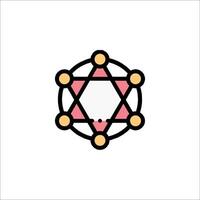 A star of david with a circle around it vector