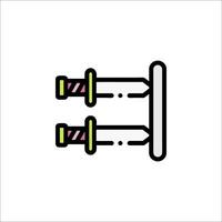 Two knives are shown in a line on a white background vector