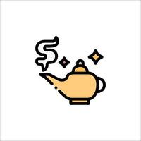 A tea pot with smoke coming out of it vector