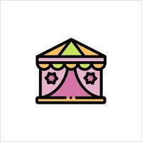 A colorful circus tent icon vector