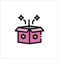 A pink box with stars on it and a star on top vector