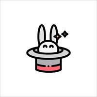 A rabbit in a hat with a star on it vector