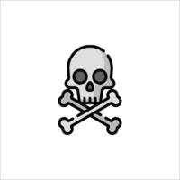 A skull and crossbones icon on a white background vector