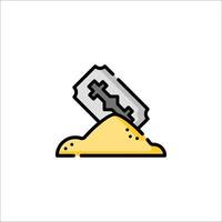 A knife and a shovel in the sand vector