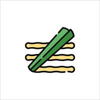 A green and yellow stick with a pencil on top vector