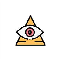 Illustration of an eye in a triangle vector