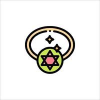 A ring with a star of david on it vector