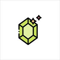 A green gem with a star on it vector