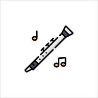flute icon with music notes vector