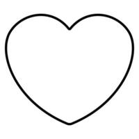 heart shape symbol, black and white silhouette illustration, white background vector