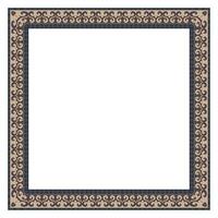 Square Turkic frame, workpiece for your design. Ornamental elements and motifs of Kazakh, Kyrgyz, Uzbek, national Asian decor for carpet, textile and print design, embroidery. Square Turkic frame vector