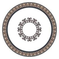 Ancient Turkic national round pattern, frame with a large pattern in the center. Ethnic ornament of the nomadic peoples of Asia, Turkic, Kazakhs, Kirghiz, Mongols, Turkmens. For plate, textile, print vector