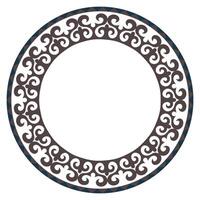 Circle ethic frame, workpiece for your design. Ornamental elements and motifs of Kazakh, Kyrgyz, Uzbek, national Asian decor for plate, textile and print design. Round frame. Ancient Turkic ornaments. vector