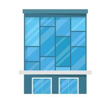 Icon of an office building with large windows. Modern architecture. Banner for rent of real estate. vector