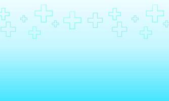 Blue and white gradient background with medical plus sign vector