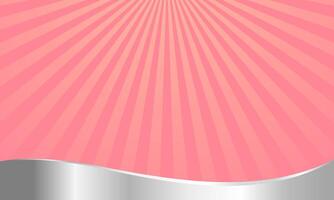Pink background with light yellow beam pattern vector