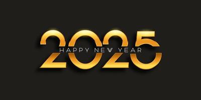 Happy New Year banner with elegant metallic gold design vector