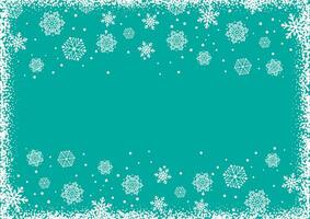 Christmas background with a decorative snowflake border vector
