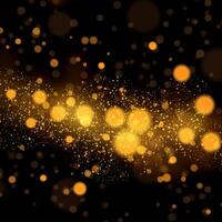 Abstract background with golden bokeh lights design vector