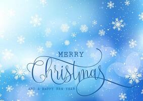 Christmas snowflake background with decorative text vector